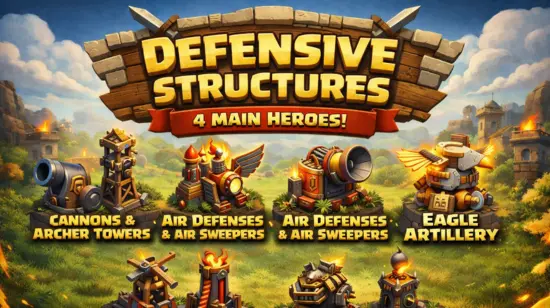 clash of clans defensive structure private server