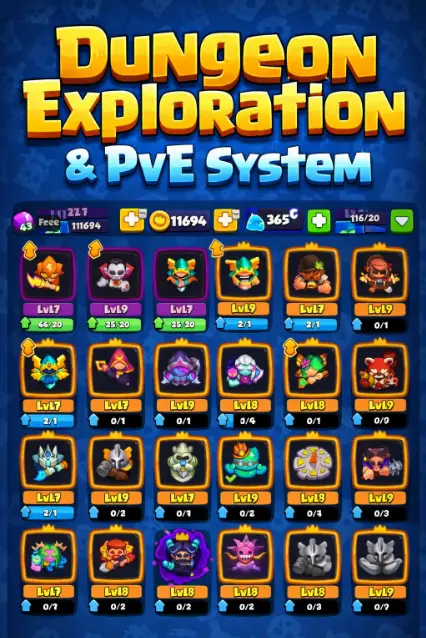 dungeon and pve system in rush royale mod menu free