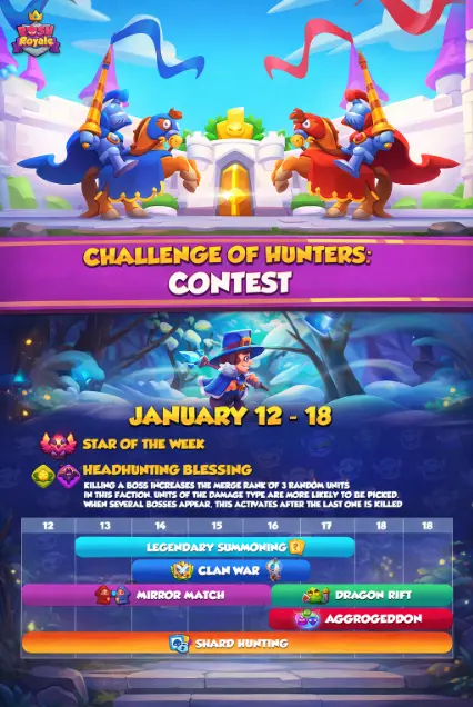 events and challenges in rush royale mod menu game