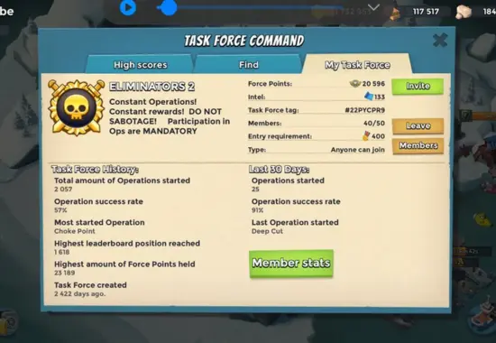 task force clan system